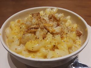 Mac and cheese (add extra salt and pepper and you're gucci) at Veggie Grill in Mountain View