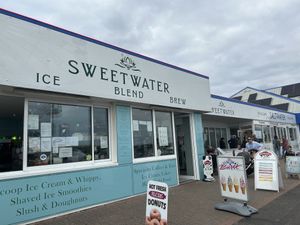 Go inside the door to the left of the photo, not the window at the far left where most people queue  at Sweetwater (Ice Cream) in North Carolina