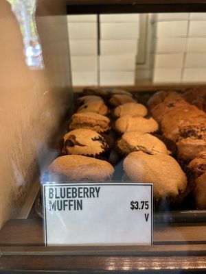 Vegan options in the case   at Pushkin's Bakery in Sacramento