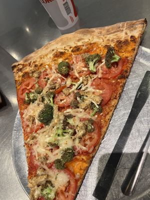 Vegan chicken and cheese   at Lazy Moon Pizza in Orlando