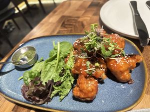 Lassuni Gobi appetizer (fried cauliflower)  at Angel in New York
