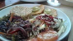 Great vegan lunch menu.. at Vegan House in Medellin