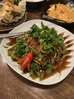 Eggplant and plant based beef   at Siam Seaside in Victor Harbor