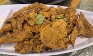 Fried abalone mushrooms at Nature Vegetarian Delights (NVD) Restaurant in Northeast Singapore