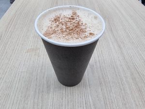 Chai latte with oatmilk at BUD - Soul + Grain  in Budapest