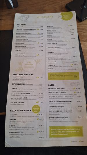 Menu at ANGELINI in Niedersachsen