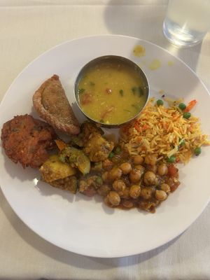 Vegan offerings from the lunch buffet   at Everest Curry  in Sacramento