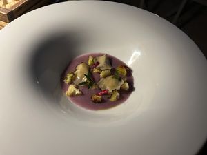 3. creamed local purple potato with truffle  at Terracrua Restaurant in Sardegna
