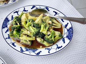 Vegan broccoli dish at Dynasty in Lagos