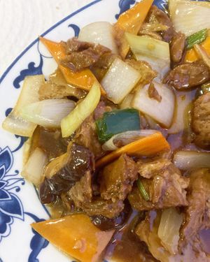 vegan “duck” (seitan)  at Dynasty in Lagos