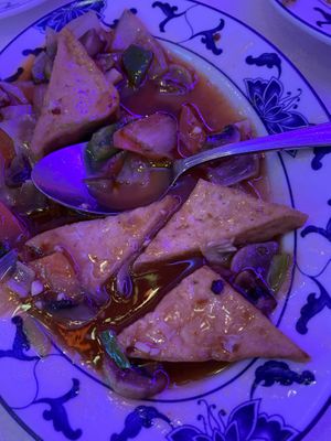 Tofu in spicy saucee  at Dynasty in Lagos