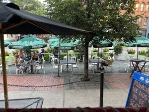Outdoor seating  at Fitzwilly's Restaurant in Northampton