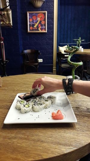 Vegan avocado sushi at Prana Bar in St Petersburg