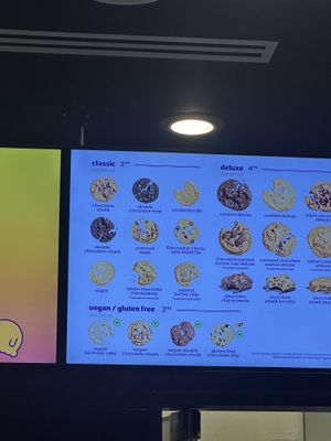 Vegan options on the bottom  at Insomnia Cookies - LIRR in New York City