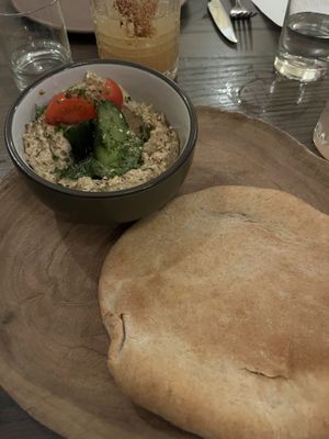 Burnt onion hummus and chapati   at LATHA in Phoenix