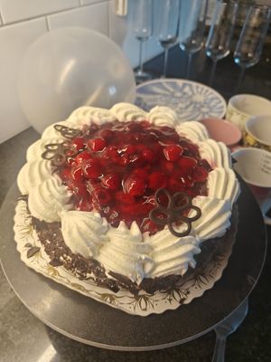 Raspberry cake at Centralkonditoriet in Uppsala Län