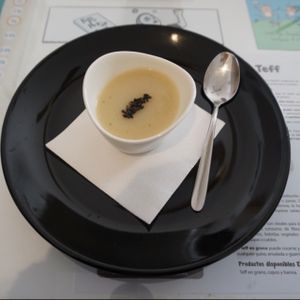 Delicious soup at Chirimoya Healthy Food Station in Fuengirola