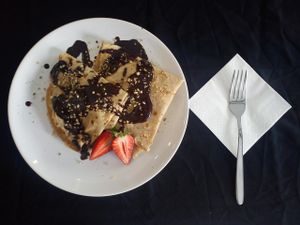 Dessert at Chirimoya. IT'S ALL ORGANIC! IT'S ALL BIO! at Chirimoya Healthy Food Station in Fuengirola