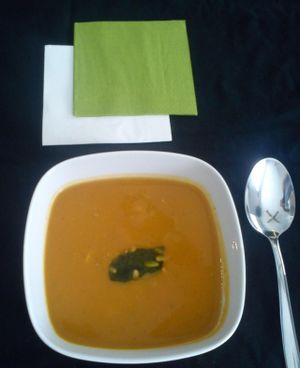 Sweet Potato Soup at Chirimoya. IT'S ALL ORGANIC! IT'S ALL BIO! at Chirimoya Healthy Food Station in Fuengirola