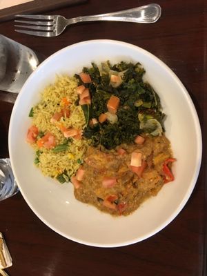 Lunch plate at Upohar Vegetarian Restaurant in Lancaster