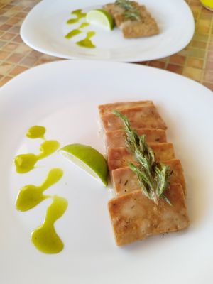 Lemon Tofu at Private Chef - Emotional Vegan Food in Lanzarote