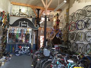 The Cafe (high, on the mezzanine) at Gremio at Rcicla Rentals in Lisbon