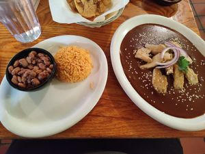 Mole poblano with plant-based chicken at Las Anitas in Los Angeles