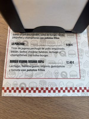 Carta  at Quebec Burguer in Cantabria