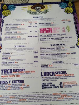 Menu at Santa Maria in Berlin