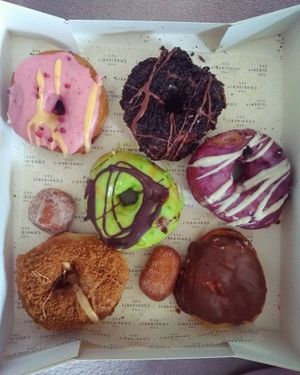 Vegan doughnuts and dough balls at Considerit in Edinburgh