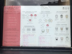 Menu at Considerit in Edinburgh