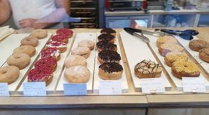 Donut counter at Considerit in Edinburgh