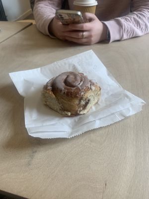 cinnamon bun  at Considerit in Edinburgh