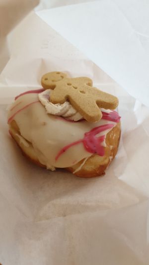 Gingerbread doughnut available around Christmas time at Considerit in Edinburgh
