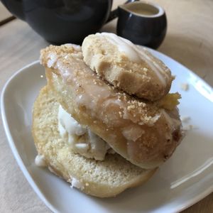 Lemon shortbread doughnut   at Considerit in Edinburgh