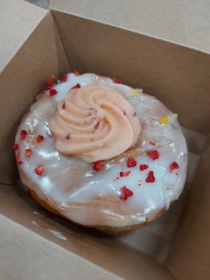 Lemon & raspberry doughnut at Considerit in Edinburgh