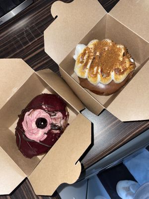 Black Forest and s’mores doughnut   at Considerit in Edinburgh