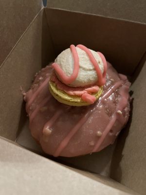 Strawberry macaroon doughnutts  at Considerit in Edinburgh