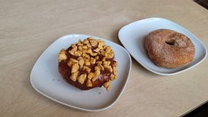 Honeycomb and cinnamon donuts at Considerit in Edinburgh
