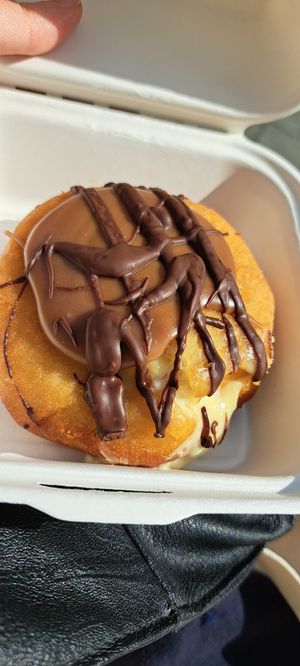 Boston creme doughnut at Considerit in Edinburgh