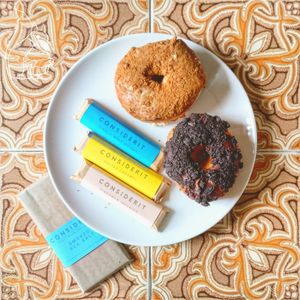 Biscoff and oreo donuts plus chocolates at Considerit in Edinburgh