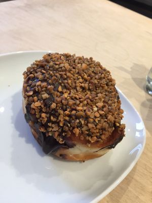 Chocolate hazelnut donut (filled)  at Considerit in Edinburgh