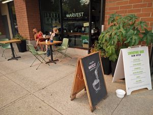 a view from the street at Harvest Community Foods in Vancouver
