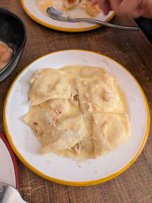 creamy truffle ravioli at Soots  in Manchester