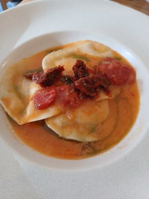Sun dried tomato ravioli at Soots  in Manchester