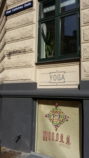 outside at Woodah Cafe in Copenhagen