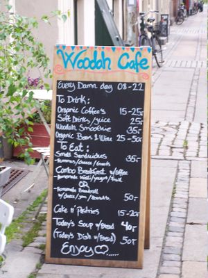 Menu (May 2014) at Woodah Cafe in Copenhagen