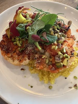 Harissa Cauliflower Steak  at Salt & Lime Oceanfront Restaurant in Myrtle Beach