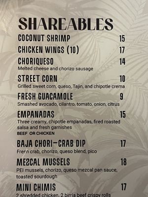 Menu  at Salt & Lime Oceanfront Restaurant in Myrtle Beach