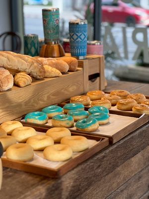 mello vegan donut original, mello (Blue sweet & sour), peanut butter. at Mello in Bangkok